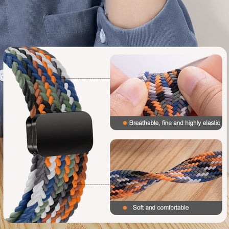 [Örgü Loop] Xiaomi Redmi Watch 6/5/4/Mi Band 10 Pro/9 Pro/8 Pro ile Uyumlu Kordon Manyetik Toka Konforlu Mi Band 10 Pro Kordon Terletmeyen Elastik Kumaşlı Redmi Watch 6 Kordonu