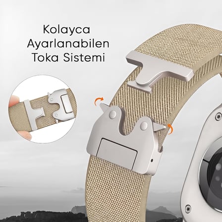 Apple Watch ile Uyumlu Elastik Spor Bileklik 49mm 46mm 45mm 44mm 42mm için Ayarlanabilir Paraşüt Tokalı Naylon Kumaş Kordon Kayış