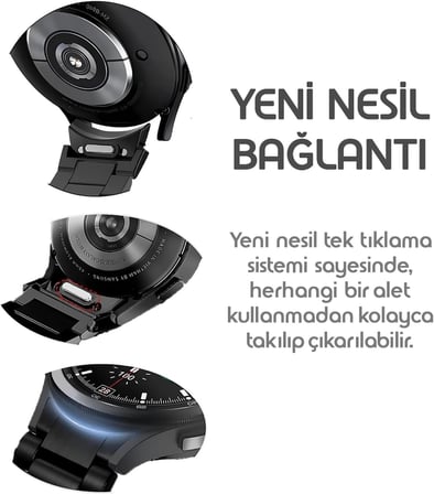 Samsung ile Uyumlu Yeni Nesil Bağlantı Bakla Model 20mm Çelik Kordon Galaxy Watch 7/6/5/4 Serisi için Galaxy Watch 7 Kordon (40mm/44mm) Watch 6/4 Classic (47/43/42mm) Uyumlu