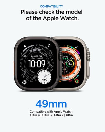 Apple Watch 49mm Ultra 3/2/1 ile Uyumlu Kılıf & Kordon Kayış Liquid Air Pro Black - ACS05463
