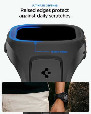 Apple Watch 49mm Ultra 4/3/2/1 ile Uyumlu Kılıf & Kordon Kayış Liquid Air Pro Black - ACS05463