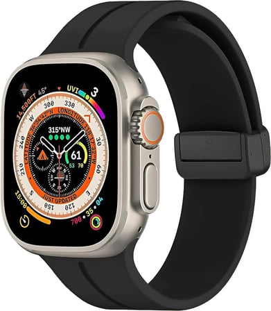 Apple Watch Manyetik Silikon Kordon 42/44/45/49/L Kadın Erkek Spor Kordon iWatch Apple Watch Serisi 8 7 6 5 4 3 2 1 SE Ultra ile Uyumlu