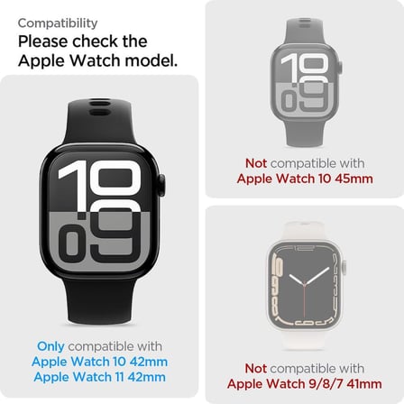 Apple Watch 42mm Seri 11/10 ile Uyumlu Ekran Koruyucu Film Kolay Kurulum EliteShield EZ Fit (2 Adet) - AFL08580