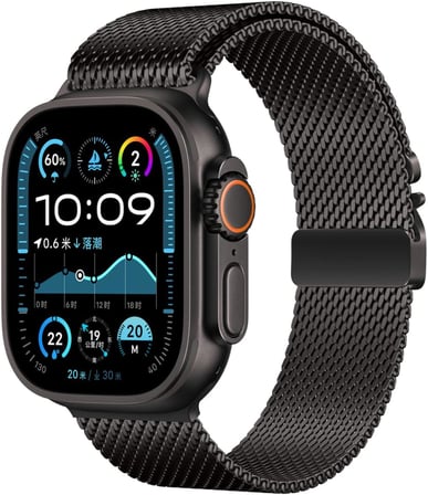 Apple Watch Ultra 1/2/3 49mm ile Uyumlu Kordon Titanyum Kelebek Klipsli Milano Loop 121