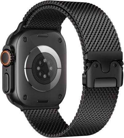 Apple Watch Ultra 1/2/3 49mm ile Uyumlu Kordon Titanyum Kelebek Klipsli Milano Loop 121
