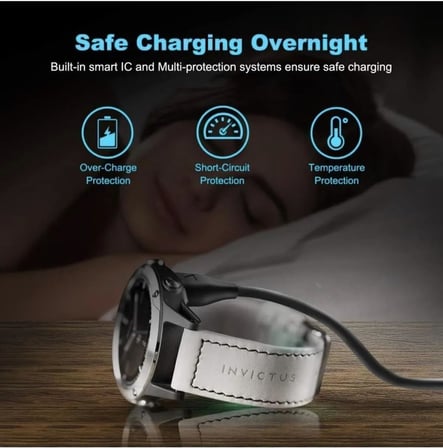 USB Şarj ve Veri Kablosu, Garmin Fenix 5/7/7s/7x/6/6s Uyumlu, 1m, Siyah