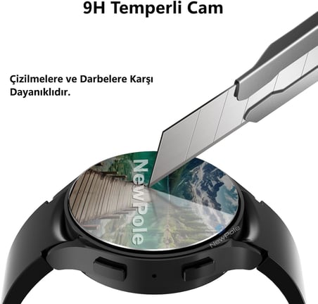 [Galaxy Watch 6 44MM için Takma Aparatlı Cam] Ekran Koruyucu Watch 6 44mm Ekran Koruyucu Kırılmaz Cam Yüksek Hassasiyetli Samsung Galaxy Watch 6 44mm ile Uyumlu (Galaxy Watch 6 44MM)