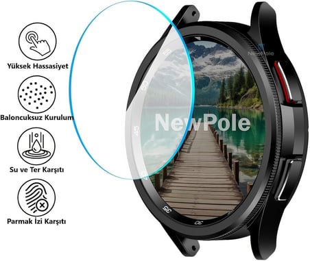 [Galaxy Watch 6 44MM için Takma Aparatlı Cam] Ekran Koruyucu Watch 6 44mm Ekran Koruyucu Kırılmaz Cam Yüksek Hassasiyetli Samsung Galaxy Watch 6 44mm ile Uyumlu (Galaxy Watch 6 44MM)