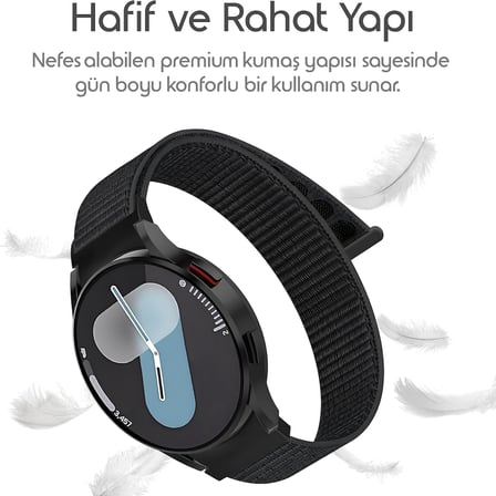 Samsung ile Uyumlu Yeni Nesil Bağlantı Hasırlı Kumaş Kordon Galaxy Watch 7/6/5/4 Serisi için Galaxy Watch 7 Kordon (40mm/44mm) Watch 6/4 Classic (47/43/42mm) Watch 5 Pro Uyumlu