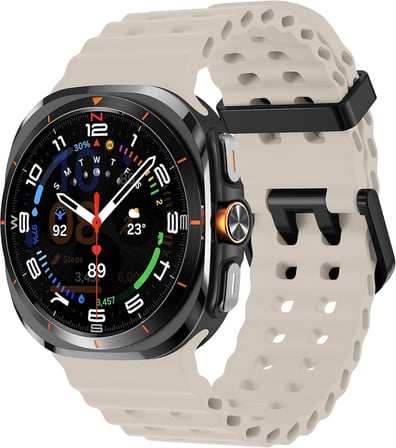 Samsung Galaxy Watch Ultra 47mm ile Uyumlu Delikli Model Ocean Loop Yumuşak ve Hafif Silikon Kordon