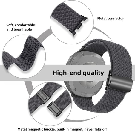 [Örgü Loop] Samsung Galaxy Watch 9/8 44mm/40mm/Classic 46mm ile Uyumlu Kordon Manyetik Tokalı Samsung Watch 9 44mm Kordonu Terletmeyen Elastik Kumaşlı Galaxy Watch 9 Kordon