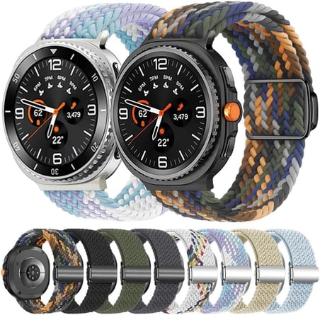 [Örgü Loop] Samsung Galaxy Watch 9/8 44mm/40mm/Classic 46mm ile Uyumlu Kordon Manyetik Tokalı Samsung Watch 9 44mm Kordonu Terletmeyen Elastik Kumaşlı Galaxy Watch 9 Kordon