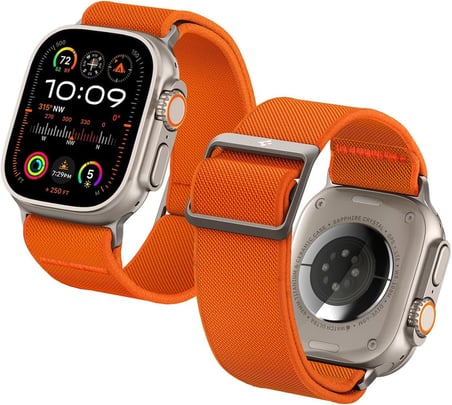 Lite Fit Ultra Bileklik Apple Watch Ultra 2/1 49 mm, Seri 10 46 mm ve 9/8/7/6/5/4/SE 45 mm Serisi için geliştirilmiştir, 44 mm Ayarlanabilir Naylon Solo Kayış