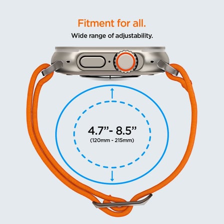 Lite Fit Ultra Bileklik Apple Watch Ultra 2/1 49 mm, Seri 10 46 mm ve 9/8/7/6/5/4/SE 45 mm Serisi için geliştirilmiştir, 44 mm Ayarlanabilir Naylon Solo Kayış