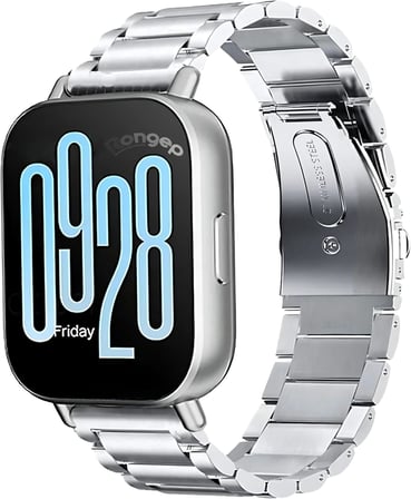 Xiaomi ile Uyumlu Bakla Model Çelik Kordon Redmi Watch 5 Active/Redmi Watch 5 Lite/Watch S4/Watch 2/2Pro/S3/S1/S1Pro/S1 Active İçin Katlanır Toka Mekanizmalı Paslanma Yapmayan Kayış
