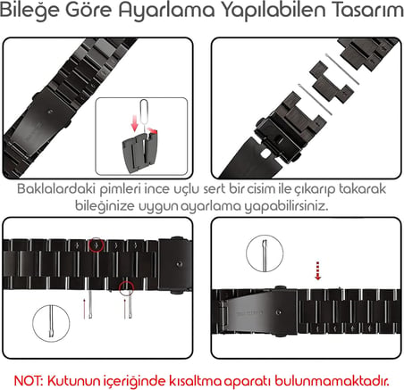 Xiaomi ile Uyumlu Bakla Model Çelik Kordon Redmi Watch 5 Active/Redmi Watch 5 Lite/Watch S4/Watch 2/2Pro/S3/S1/S1Pro/S1 Active İçin Katlanır Toka Mekanizmalı Paslanma Yapmayan Kayış