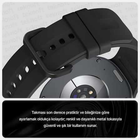 Samsung Galaxy Watch 9/8 (40mm/44mm) ve Watch 8 Classic (46mm) ile Uyumlu Hafif ve Yumuşak Oluklu Tasarım Spor Silikon Kordon