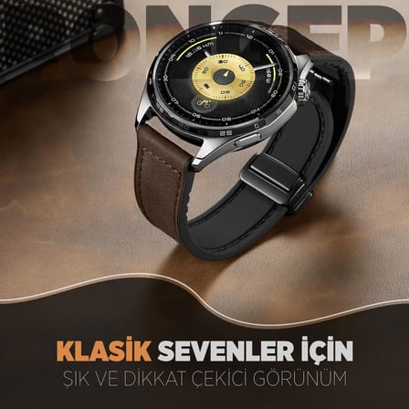 Huawei ile Uyumlu Hybrid Loop 22mm Kordon GT6/GT6 Pro/GT5/GT5 Pro/GT4/GT3/GT3 Pro/GT2/GT2 Pro 46mm için Manyetik Toka GT6 Pro Kordonu 1.Sınıf Kaplama Deri Görünümlü GT6 Kordon