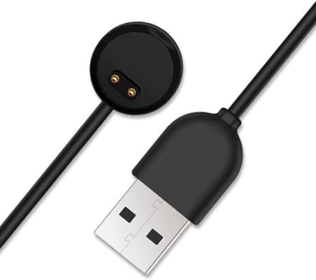 Xiaomi Mi Band 5 İle Uyumlu Giyilebilir Akıllı Saat Şarj Kablosu Manyetik (Mi Band 5/6 / 7 / Amazfit Band 5 İle Uyumlu) USB Şarj Aleti (Siyah)
