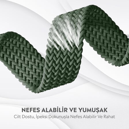 Apple Watch Series SE/11/10/9/8/7/6/5/4/3 ile Uyumlu Kumaş Kordon 46mm/45mm/44mm, Series 10 42mm/41mm/40mm/38mm