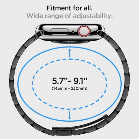 Apple Watch 44mm / 42mm (Seri 1/2/3/4/5/6/SE ile Uyumlu) Kayış Modern Fit Black - 062MP25403