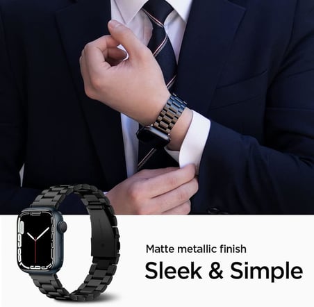 Apple Watch 44mm / 42mm (Seri 1/2/3/4/5/6/SE ile Uyumlu) Kayış Modern Fit Black - 062MP25403