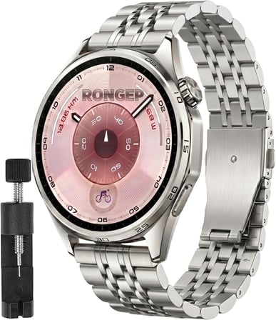 Huawei ile Uyumlu Prestige Model 22mm Çelik Kordon GT6/GT6 Pro/GT5/GT5 Pro/GT4/GT3/GT3 Pro/GT2/GT2 Pro 46mm için Katlanır Toka Mekanizmalı Paslanma Yapmayan Metal GT6 46mm Kordon