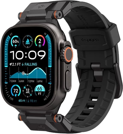 Apple Watch 49/46mm Ultra 4/3/2/1 / Seri 12/11/10 ile Uyumlu Kordon Kayış Band DuraPro Armor Black Edition - AMP09229