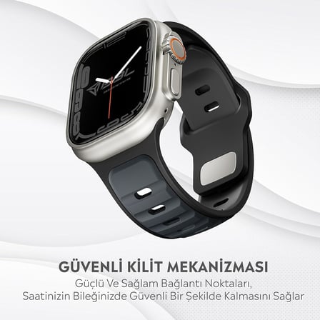 Apple Watch Series SE/11/10/9/8/7/6/5/4/3 ile Uyumlu Silikon Kordon 46mm/45mm/44mm, Series 10 42mm/41mm/40mm/38mm