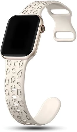 Apple ile Uyumlu Watch 11 10 46mm 9 8 7 6 SE Ultra Uyumlu 42-44-45-49mm Leopar Desenli Silikon Kordon