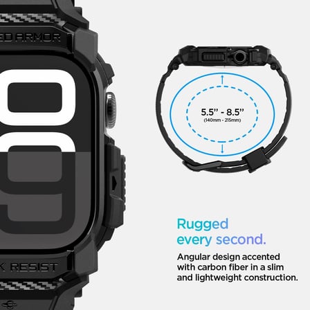 Rugged Armor Pro bileklik, Apple Watch 10 46 mm (2024) ile uyumlu kılıf
