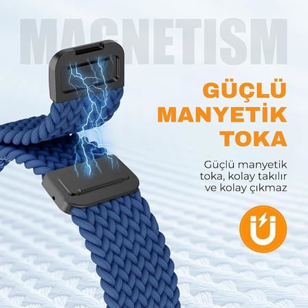 Apple Watch Uyumlu Manyetik Tokalı Örgü Kordon - 49mm/46mm/45mm/44mm/42mm/41mm/40mm/38mm Uyumlu - Apple Watch SE & Ultra 3/2/1 & Series 11-1