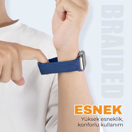 Apple Watch Uyumlu Manyetik Tokalı Örgü Kordon - 49mm/46mm/45mm/44mm/42mm/41mm/40mm/38mm Uyumlu - Apple Watch SE & Ultra 3/2/1 & Series 11-1