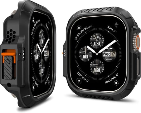 Apple Watch 49mm Ultra 3/2/1 ile Uyumlu Kılıf Lock Fit Black - ACS06208