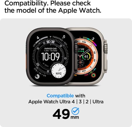 Apple Watch 49mm Ultra 3/2/1 ile Uyumlu Kılıf Lock Fit Black - ACS06208