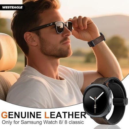 [Hybrid Loop] Samsung Galaxy Watch 9/8 44mm/40mm/Classic 46mm ile Uyumlu Kordon Manyetik Kilitli Toka Samsung Watch 9 44mm Kordonu 1.Sınıf Deri Görünümlü Galaxy Watch 9 Kordon (Koyu Kahve)