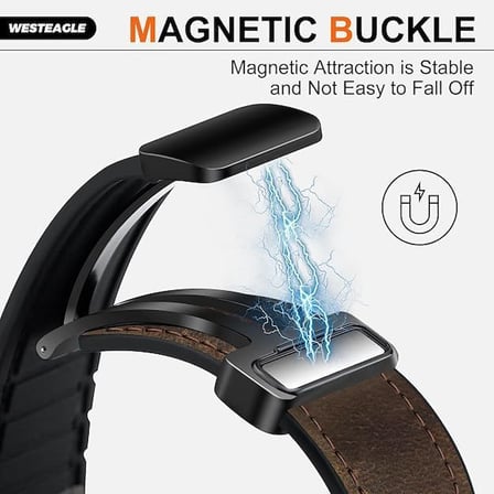 [Hybrid Loop] Samsung Galaxy Watch 9/8 44mm/40mm/Classic 46mm ile Uyumlu Kordon Manyetik Kilitli Toka Samsung Watch 9 44mm Kordonu 1.Sınıf Deri Görünümlü Galaxy Watch 9 Kordon (Koyu Kahve)
