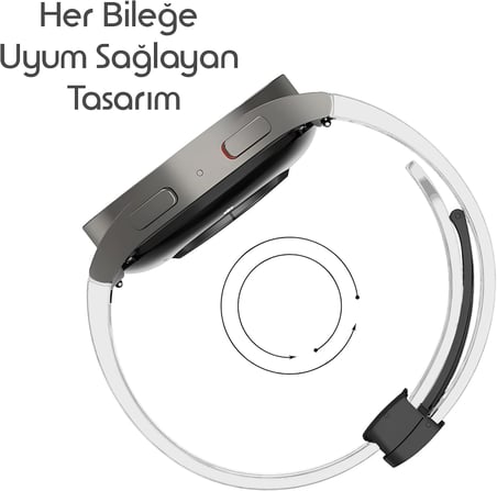 Samsung ile Uyumlu Spor Tasarım Flex Loop 20mm Kordon Galaxy Watch 7/6/5/4 Serisi için Galaxy Watch 7 Kordon (40mm/44mm) Watch 6/4 Classic (47/43/42mm) Watch 5 Pro Uyumlu