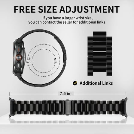 Samsung ile uyumlu Galaxy Watch 7 Ultra 47mm Kordon Klipsli Metal Kordon 04 +Kısaltma Aparatı