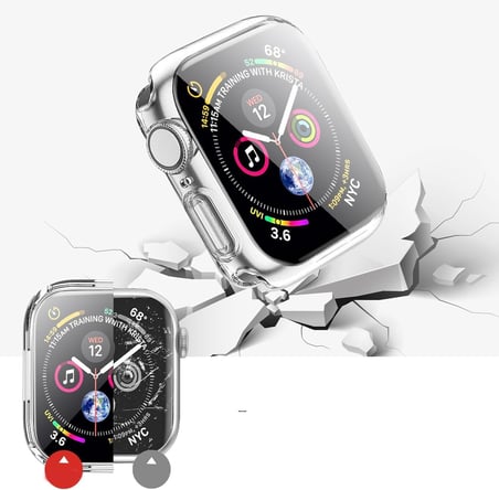Apple Watch ile Uyumlu Series 10 Şeffaf Kılıf Ekranı Tam Kapatan Silikon Yapılı Ekran Koruma Apple Watch ile uyumlu Series 10 Ekran Koruyucu Şeffaf (46mm)