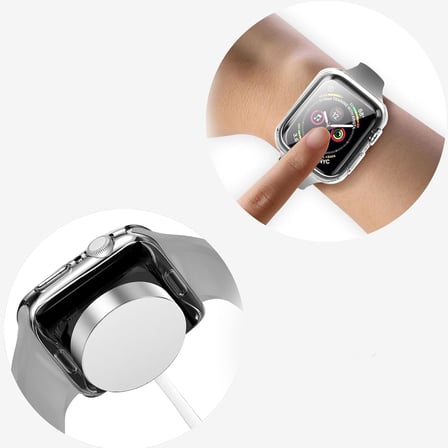 Apple Watch ile Uyumlu Series 10 Şeffaf Kılıf Ekranı Tam Kapatan Silikon Yapılı Ekran Koruma Apple Watch ile uyumlu Series 10 Ekran Koruyucu Şeffaf (46mm)
