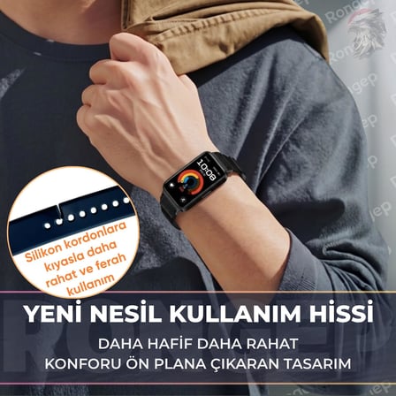 Huawei Band 10-9-8 ile Uyumlu [Hook Loop] Kumaş Kordon Yumuşak ve Konforlu Huawei Band 8 Kordon Terletmeyen Nefes Alabilir Yapılı Cırt Cırt Tasarımlı Huawei Band 10 Kordonu