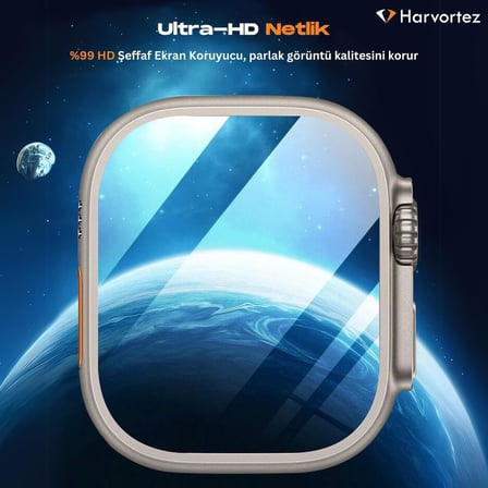 Apple Watch Ultra 2, Ultra 49Mm İle Uyumlu, 49Mm Ekran Koruyucu, Kolay Hizalama Cercevesi İle Kurulum, Su Gecirmez, Uhd Temperli Cam, Watch Screen Protector, (Otomatik Hizalama Aparatli)