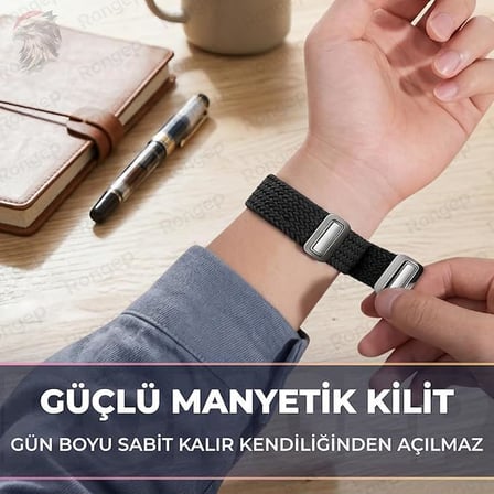 [Örgü Loop] Huawei Band 11/11 Pro ile Uyumlu Kordon Manyetik Tokalı Yumuşak ve Konforlu Huawei Band 11 Kordon Terletmeyen Nefes Alabilen Elastik Kumaşlı Huawei Band 11 Pro Kordonu