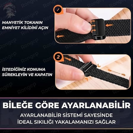 [Örgü Loop] Huawei Band 11/11 Pro ile Uyumlu Kordon Manyetik Tokalı Yumuşak ve Konforlu Huawei Band 11 Kordon Terletmeyen Nefes Alabilen Elastik Kumaşlı Huawei Band 11 Pro Kordonu