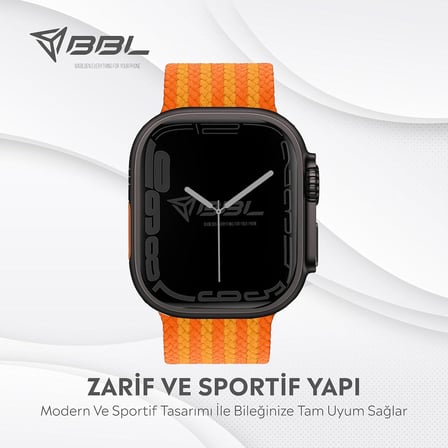 Apple Watch Series SE/11/10/9/8/7/6/5/4/3 ile Uyumlu Kumaş Kordon 49mm/46mm/45mm/44mm (Series 1-3 - 42MM)