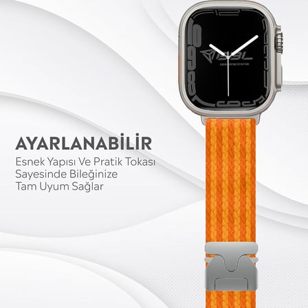 Apple Watch Series SE/11/10/9/8/7/6/5/4/3 ile Uyumlu Kumaş Kordon 49mm/46mm/45mm/44mm (Series 1-3 - 42MM)