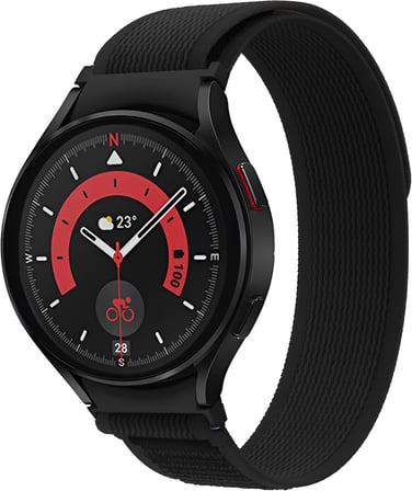 Samsung Galaxy Watch 7/6/5/4/FE Serisi (40mm/44mm) Watch 6/4 Classic (47mm/43mm/42mm) Samsung Watch 5 Pro 45mm İçin Hafif ve Bileği Rahatsız Etmeyen 20mm Kavisli Trail Loop Kumaş Kordon