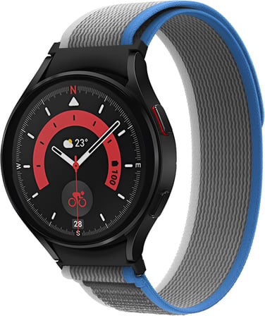 Samsung Galaxy Watch 7/6/5/4/FE Serisi (40mm/44mm) Watch 6/4 Classic (47mm/43mm/42mm) Samsung Watch 5 Pro 45mm İçin Hafif ve Bileği Rahatsız Etmeyen 20mm Kavisli Trail Loop Kumaş Kordon