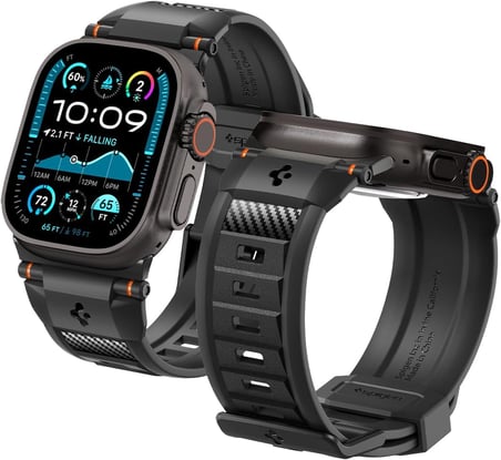 Apple Watch 49/46mm Ultra 4/3/2/1 / Seri 12/11/10 ile Uyumlu Kordon Kayış Band Rugged Ultra Matte Black - AMP07105